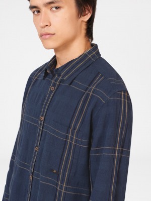 Ben Sherman B by Ben Sherman Indigo Check Shirts Indigo | UHLMD-2695