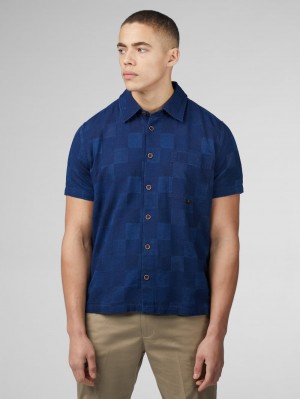 Ben Sherman B by Ben Sherman Indigo Check Shirts Navy | FSWKQ-4083