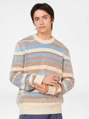 Ben Sherman B by Ben Sherman Stripe Knitwear White | HNURM-8674