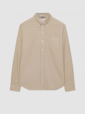 Ben Sherman Beatnik Oxford Garment Dye Shirts Grey | GBUCI-2738