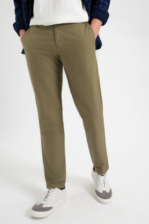 Ben Sherman Beatnik Oxford Slim Taper Garment Dye Chino Pants Light Olive | LSXGM-3852