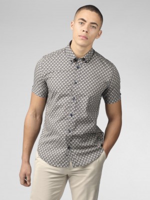 Ben Sherman Block Geo Shirts Grey | KPYRD-1679