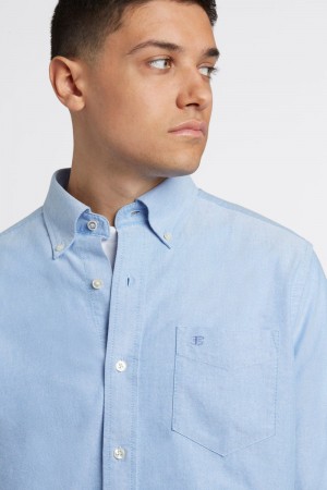 Ben Sherman Brighton Oxford Organic Shirts Blue | KPLZF-7015