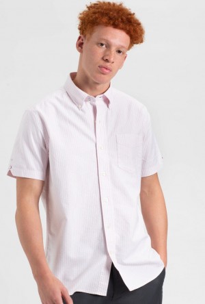 Ben Sherman Brighton Oxford Shirts Pink Stripes | AZHQW-5091