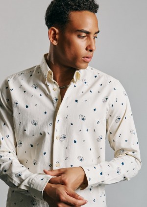 Ben Sherman Conversational Icon Shirts White | WIPUK-8034