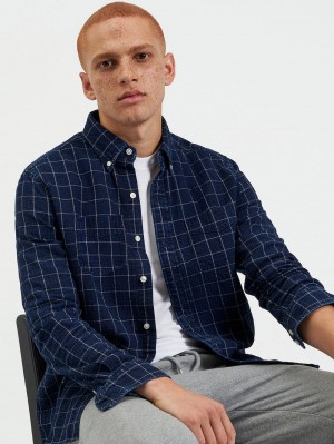 Ben Sherman Dalston Blues Beatnik Shirts Indigo | WQILJ-5842