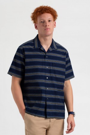 Ben Sherman Dalston Blues Lightweight Stripe Shirts Indigo | LHTIJ-0971