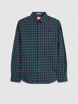 Ben Sherman House Tartan Twill Shirts Green | EFYWN-9681