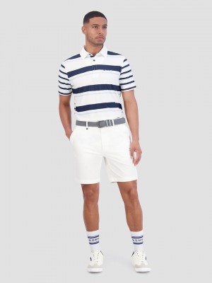 Ben Sherman Mixed Mod Stripes Tech Jersey Sports Fit Polo Shirts Blue | NOMAP-2170