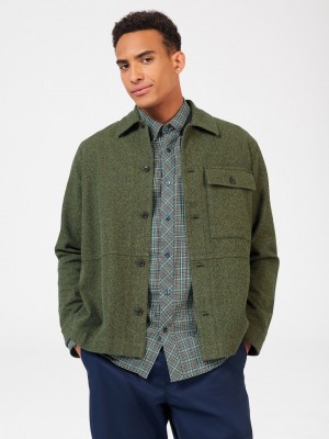 Ben Sherman Signature Casual Cotton Jackets Khaki | HBCEF-2185