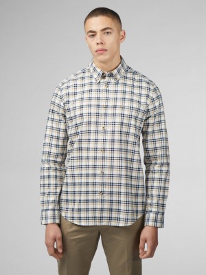 Ben Sherman Signature Oxford Check Shirts White | EVUKY-5962