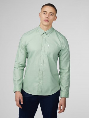 Ben Sherman Signature Oxford Shirts Green | XHOCK-2873