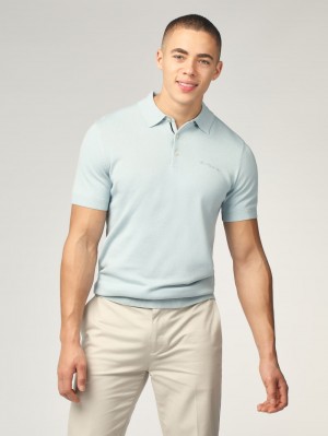 Ben Sherman Signature Short Sleeve Polo Knitwear Blue | OIYMK-2561