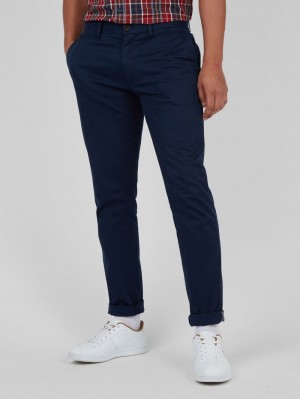 Ben Sherman Signature Skinny Stretch Chino Pants Navy | PENHG-6352