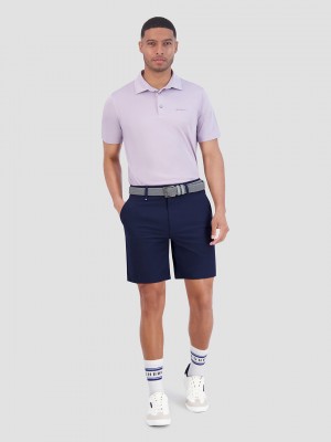 Ben Sherman Solid Air Pique Sports Fit Polo Shirts Purple | HOTYE-4361