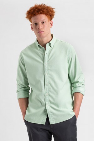 Ben Sherman St. Ives Resort Oxford Shirts Green | JVNLD-8094