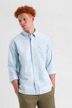 Ben Sherman St. Ives Resort Oxford Shirts Blue | ZJOEK-1596