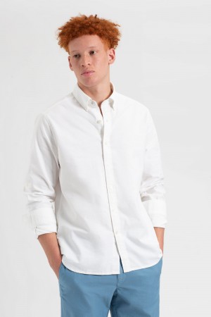 Ben Sherman St. Ives Resort Oxford Shirts White | XGHAJ-5189