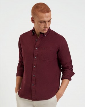 Ben Sherman Uniform Flannel Shirts Burgundy / Navy / Beige | COHIF-7691