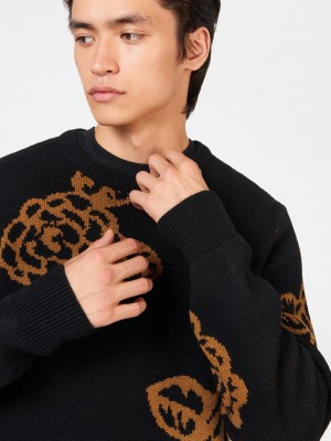 Ben Sherman Winter Floral Knitwear Black | XGZNF-5029