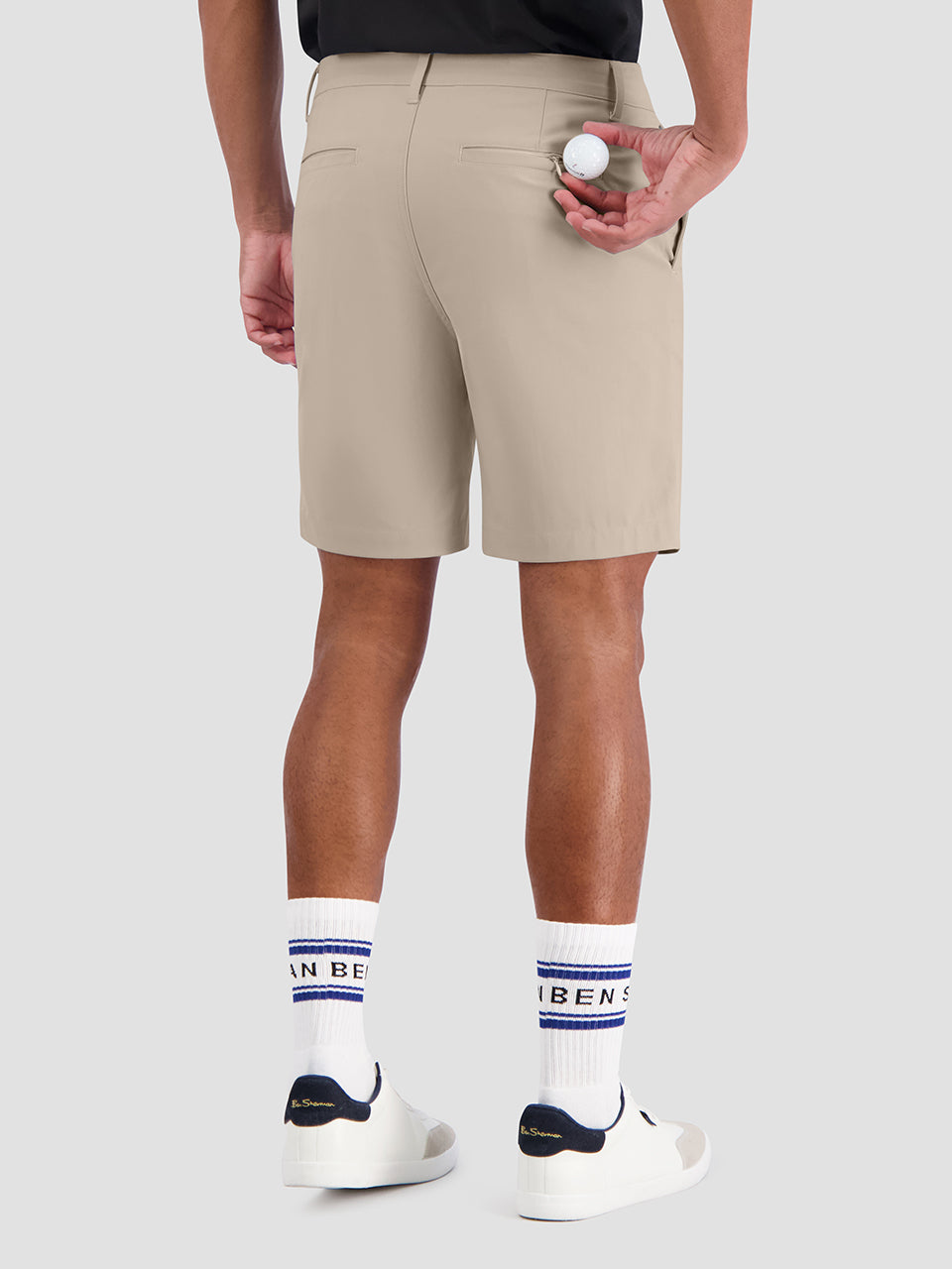 Ben Sherman 4Way Stretch Tech Shorts Khaki | CZWKN-3091