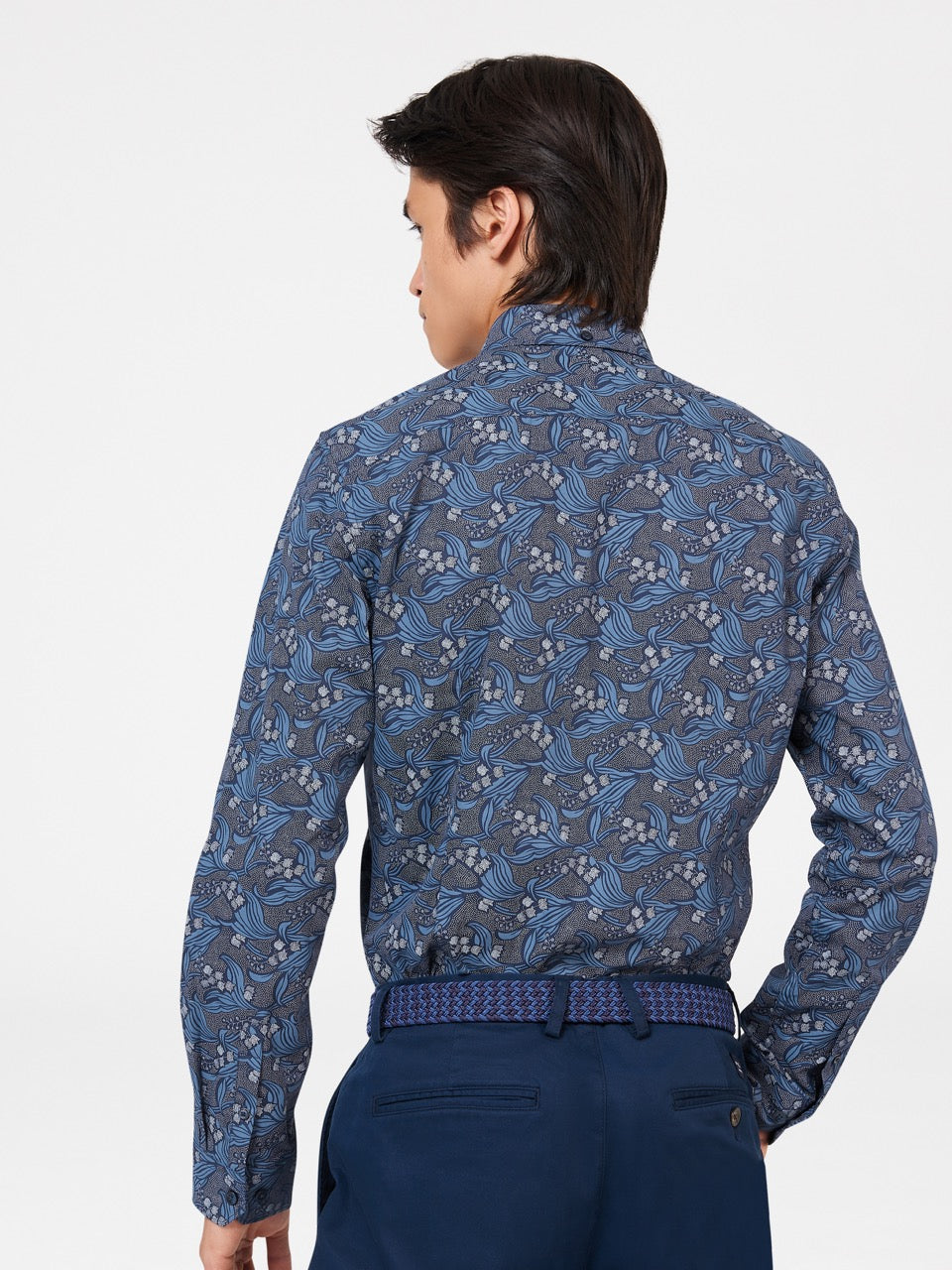 Ben Sherman Art Nouveau Floral Shirts Navy | GNEDP-2517