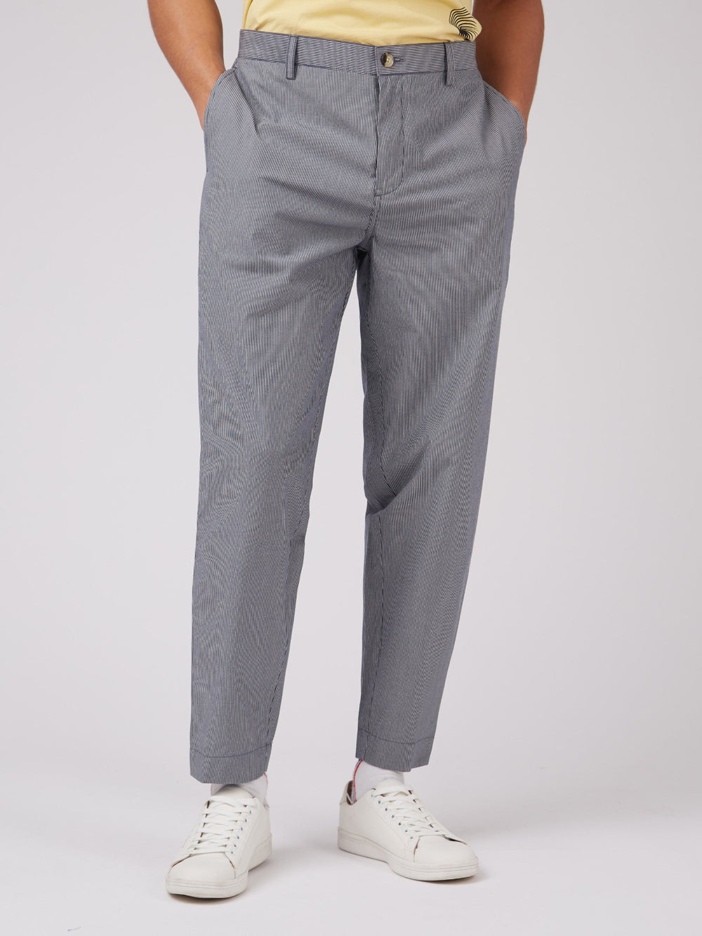 Ben Sherman B by Ben Sherman Cotton Taper Pants Blue Grey | VZIXA-1483