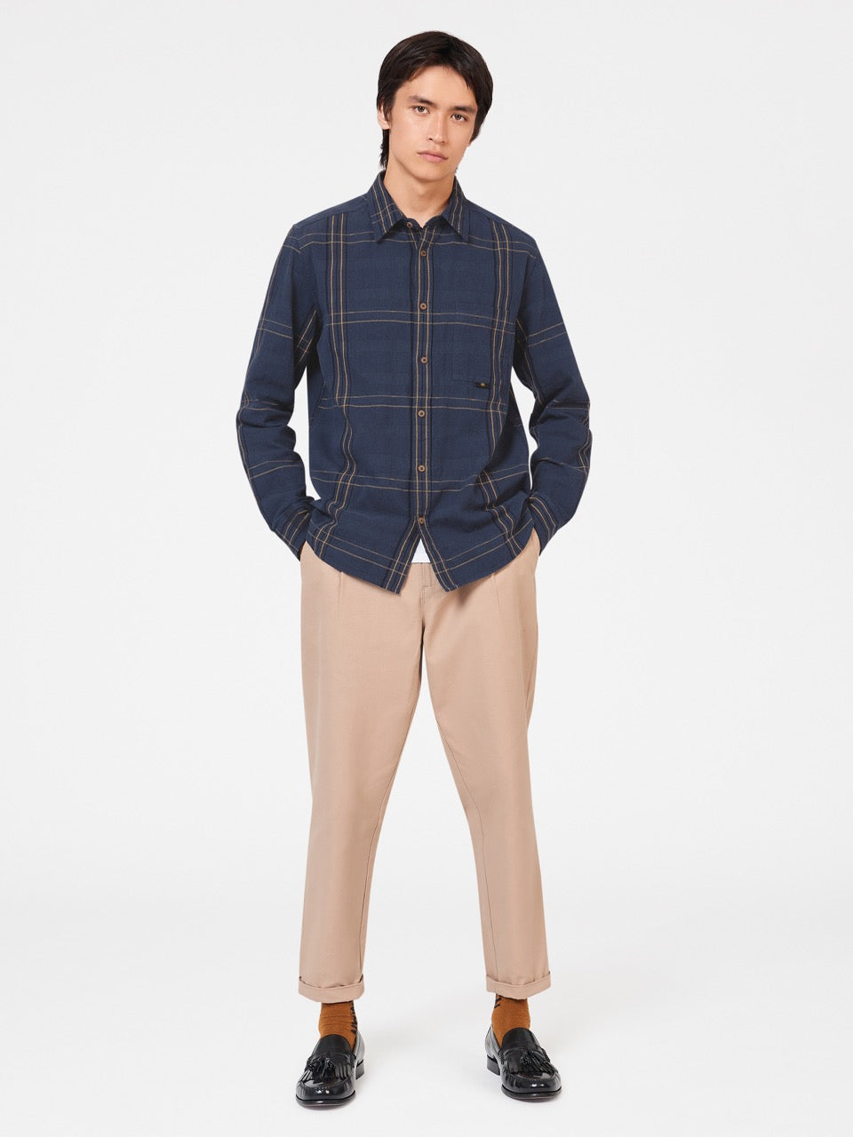 Ben Sherman B by Ben Sherman Indigo Check Shirts Indigo | UHLMD-2695