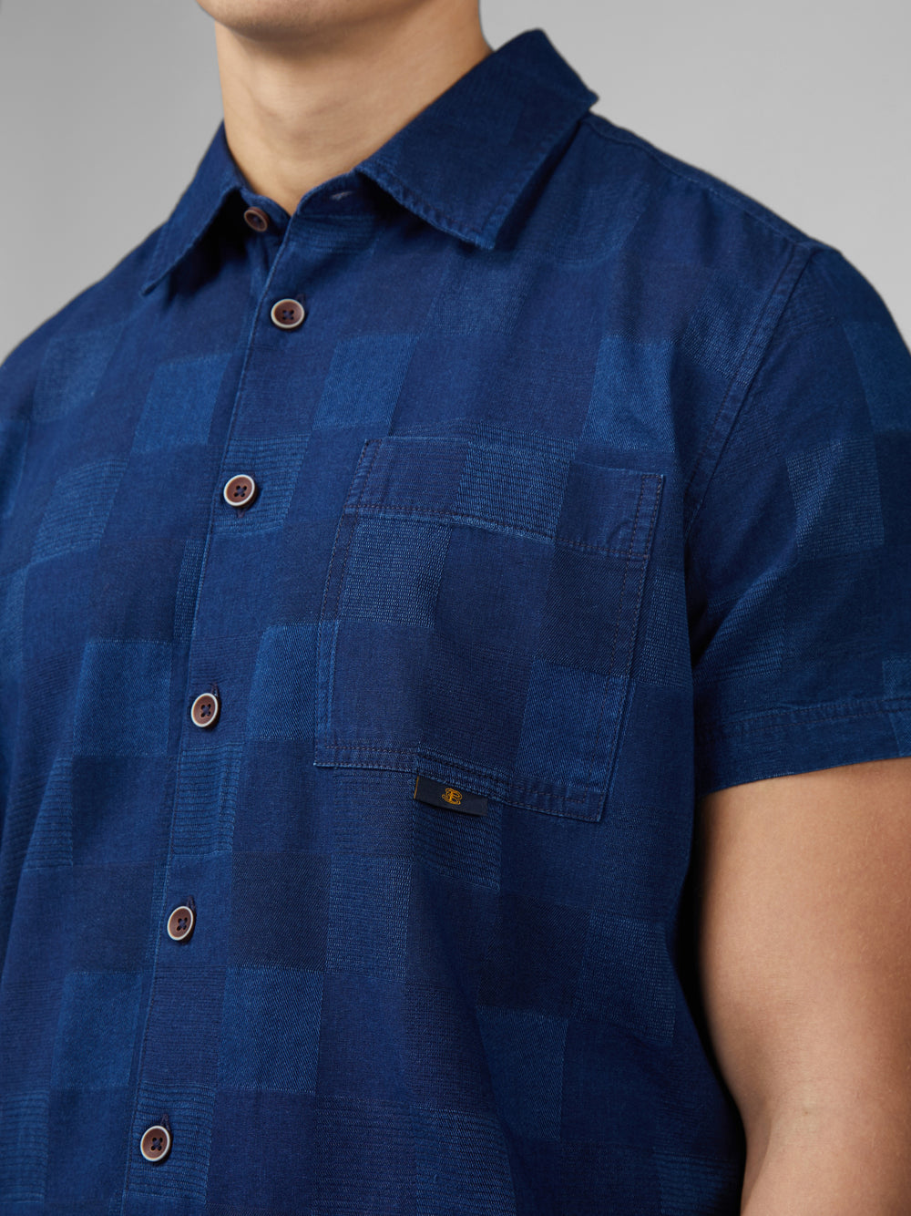 Ben Sherman B by Ben Sherman Indigo Check Shirts Navy | FSWKQ-4083