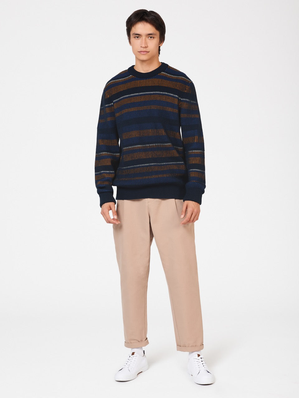 Ben Sherman B by Ben Sherman Stripe Knitwear Navy | ILYCM-1704