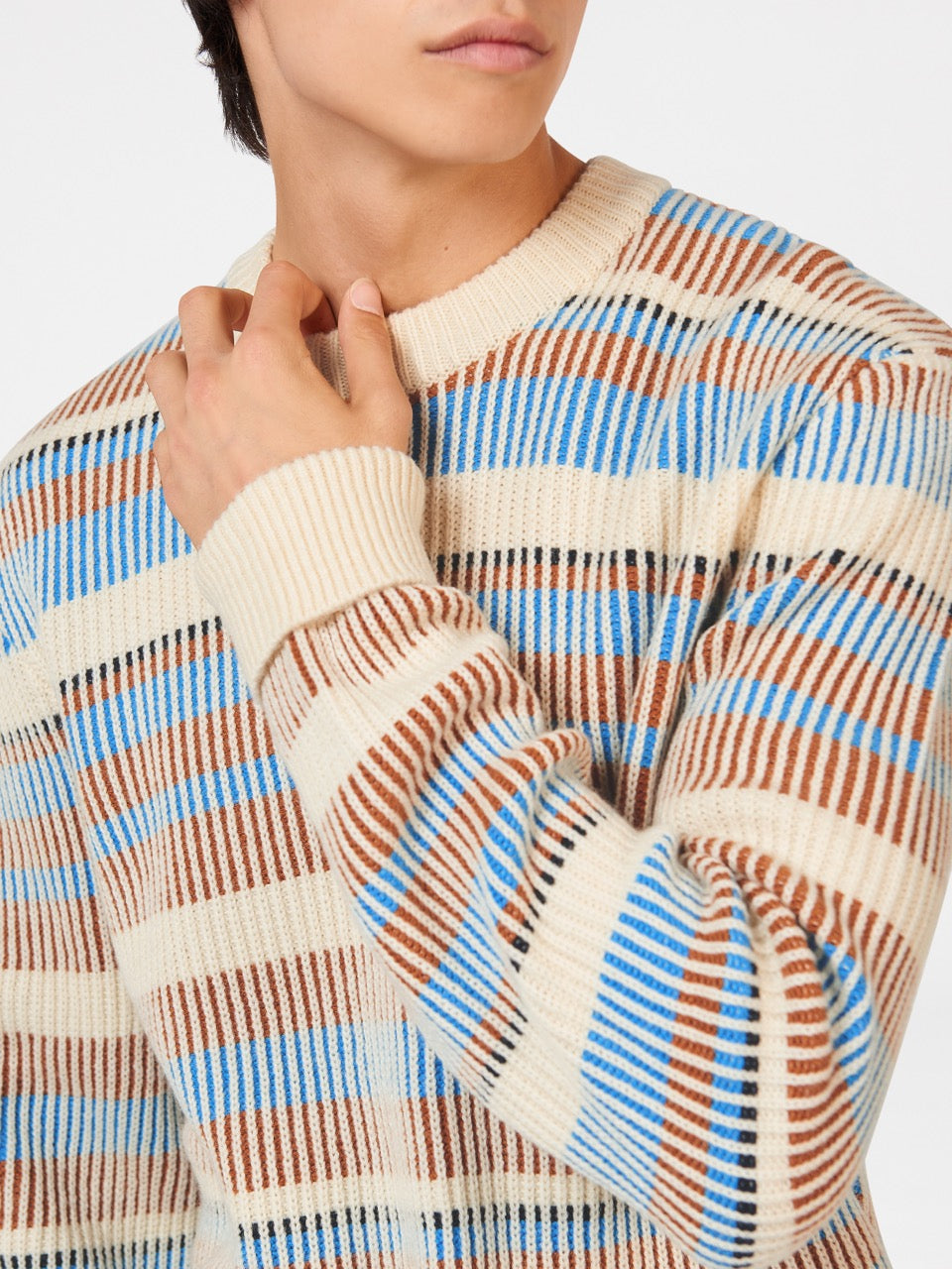 Ben Sherman B by Ben Sherman Stripe Knitwear White | HNURM-8674