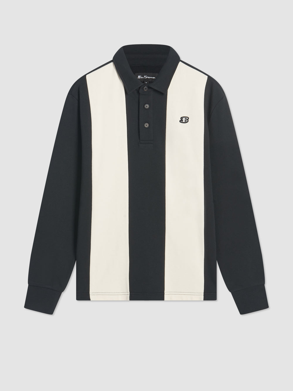 Ben Sherman B by Ben Sherman Stripe Rugby Polo Shirts Black | LEBJA-7328