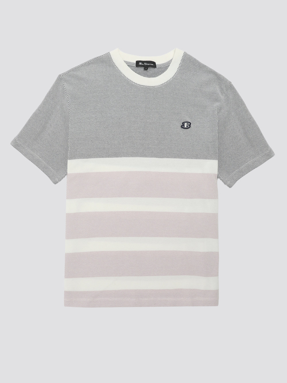 Ben Sherman B by Ben Sherman Textured Block Stripe T-Shirt Navy | OSZBW-3017