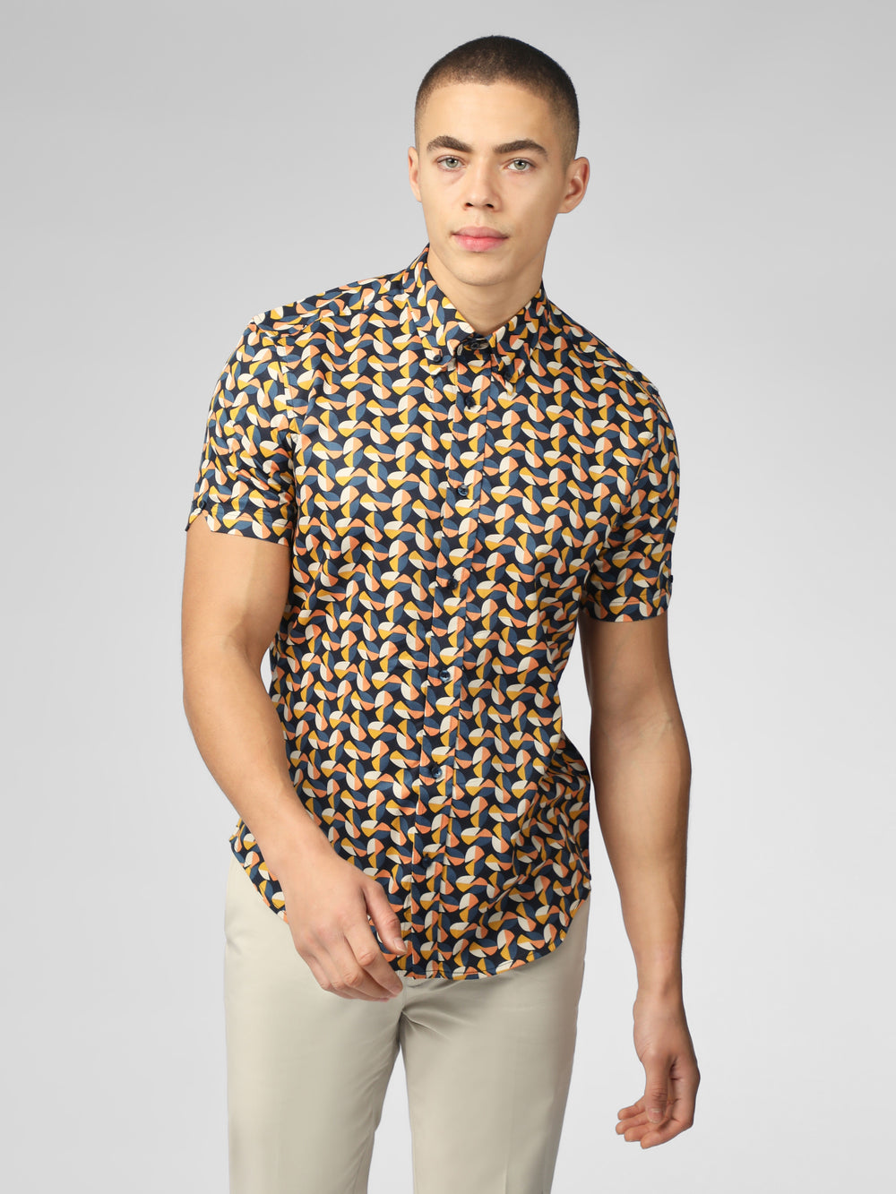 Ben Sherman Bahaus Geo Shirts Yellow | KTMXO-6502