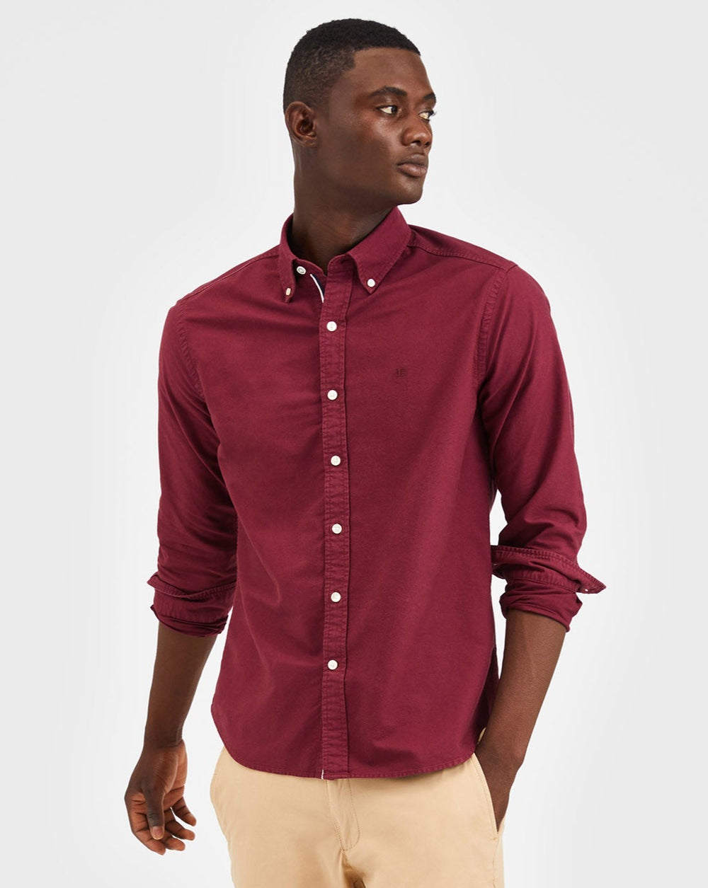 Ben Sherman Beatnik Oxford Garment Dye Shirts Burgundy | YIRKX-1593