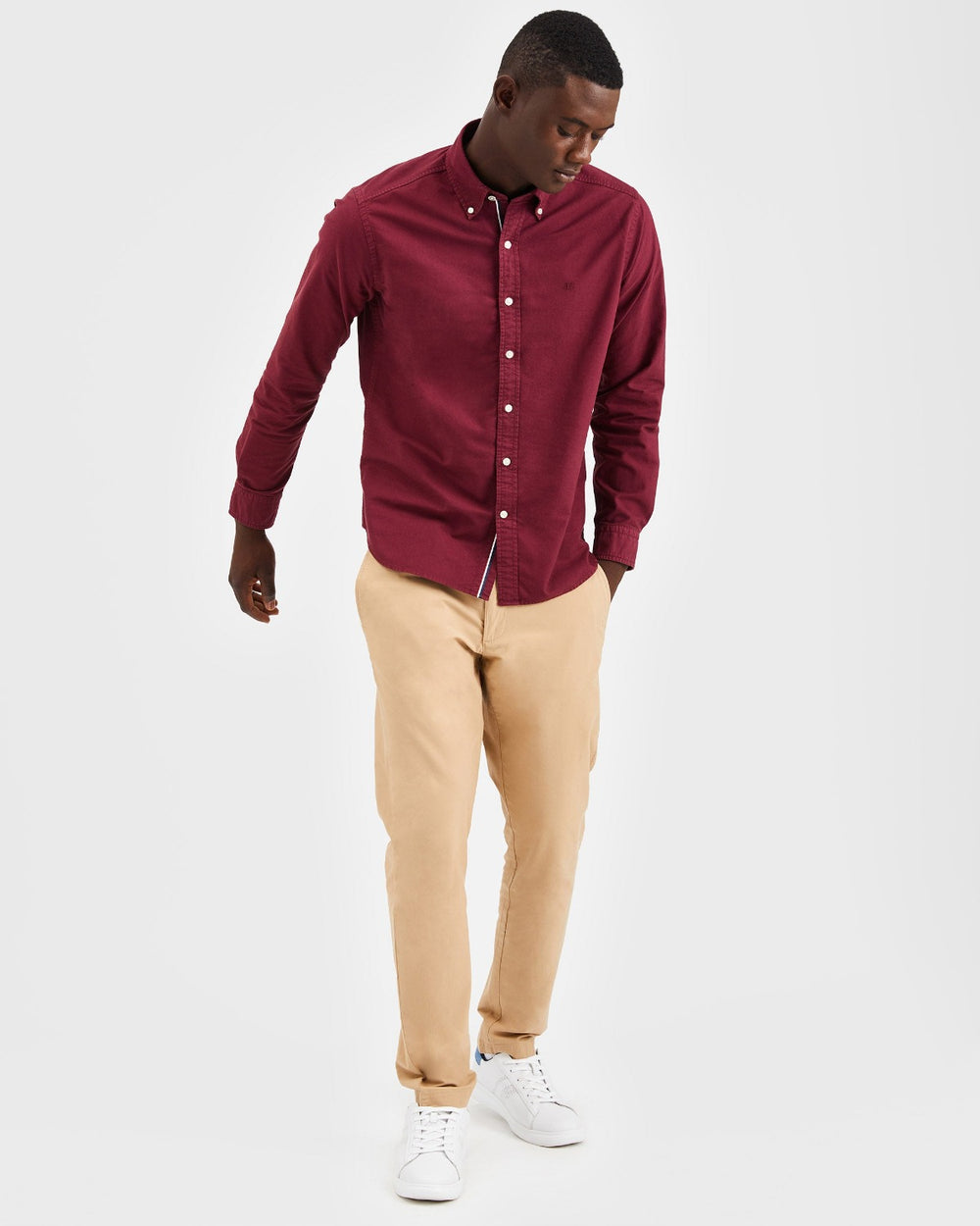 Ben Sherman Beatnik Oxford Garment Dye Shirts Burgundy | YIRKX-1593