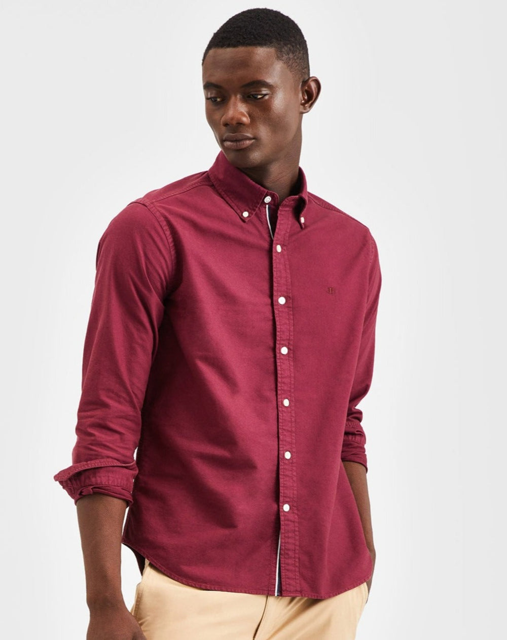 Ben Sherman Beatnik Oxford Garment Dye Shirts Burgundy | YIRKX-1593