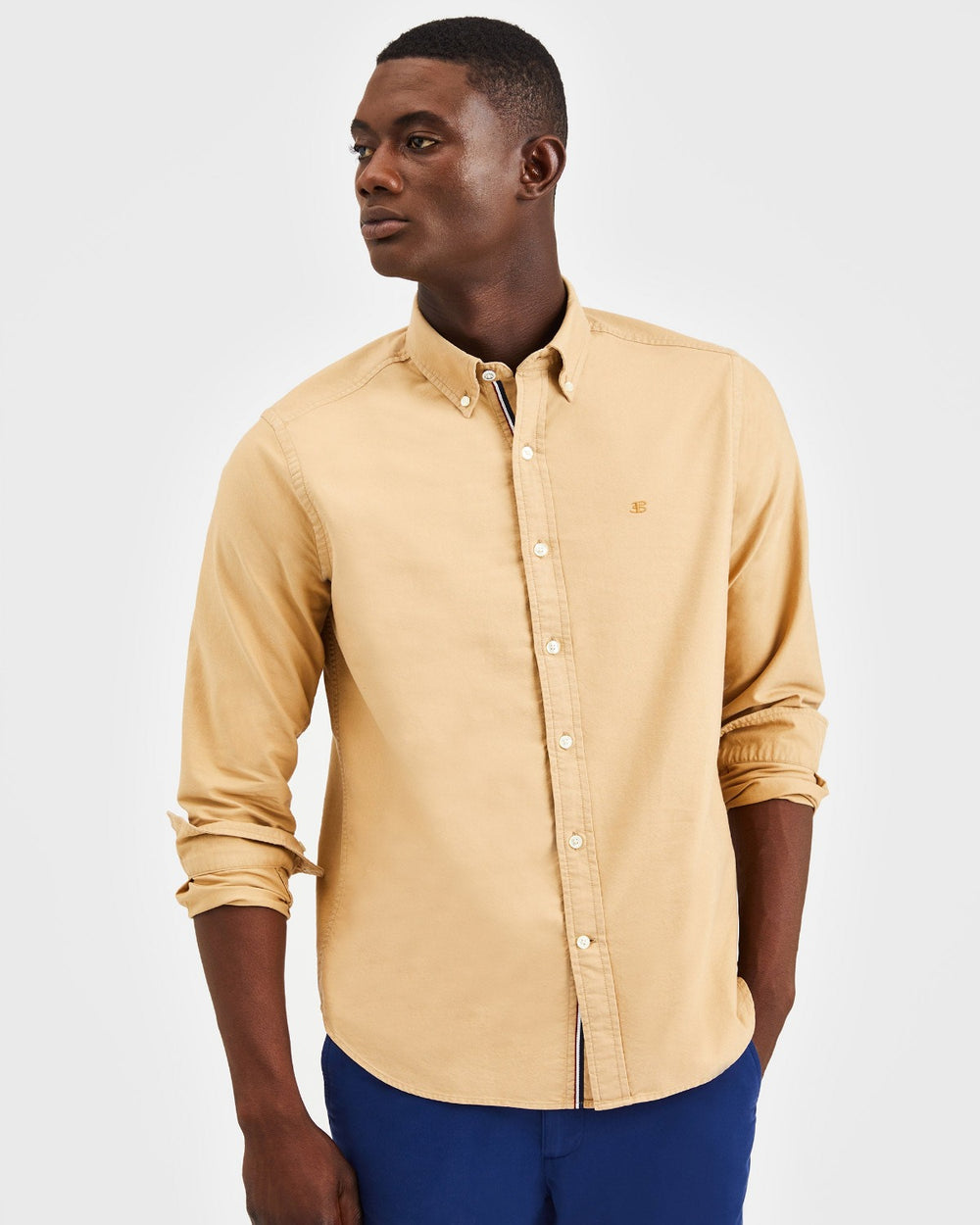 Ben Sherman Beatnik Oxford Garment Dye Shirts Khaki | OWIYA-7231