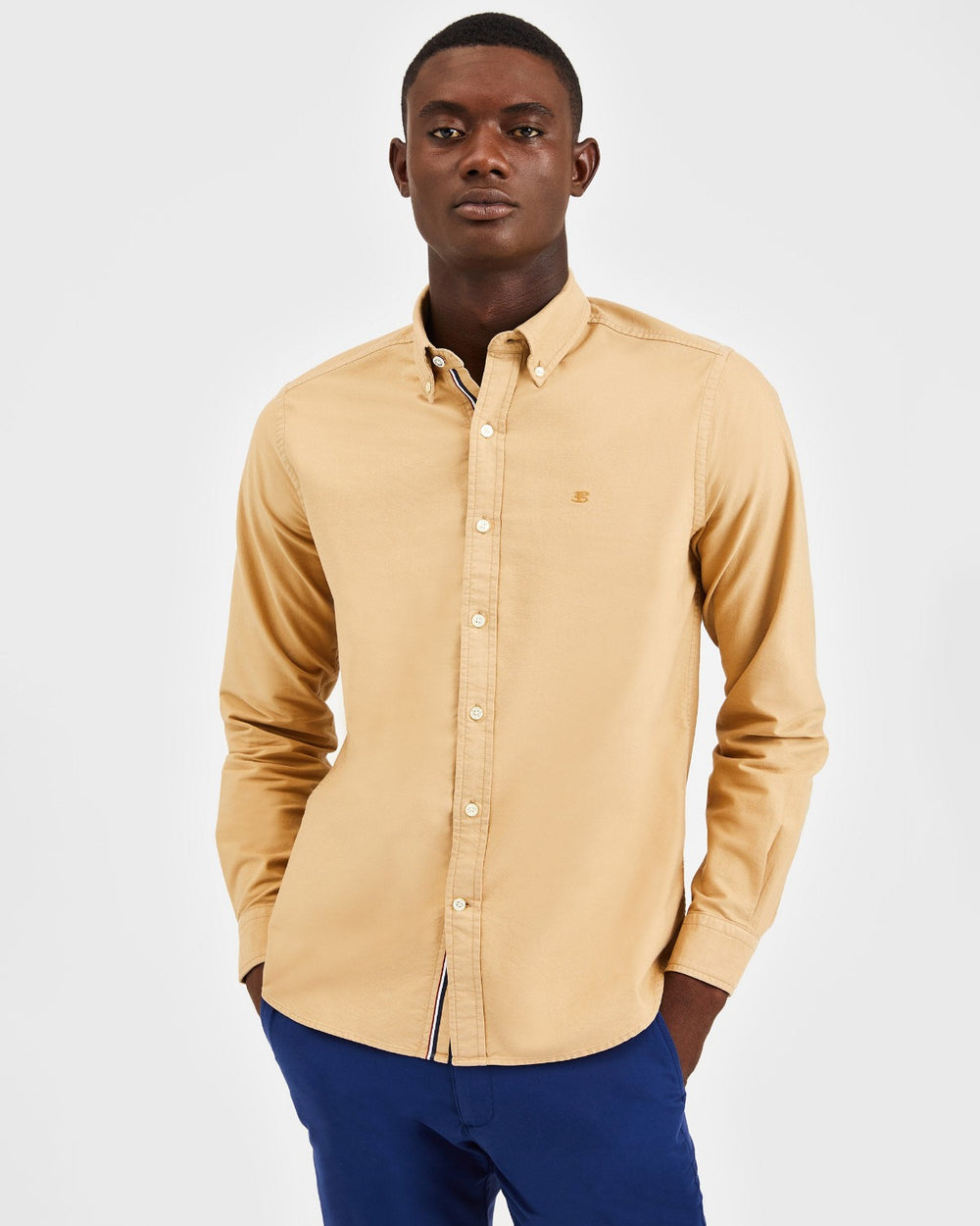 Ben Sherman Beatnik Oxford Garment Dye Shirts Khaki | OWIYA-7231