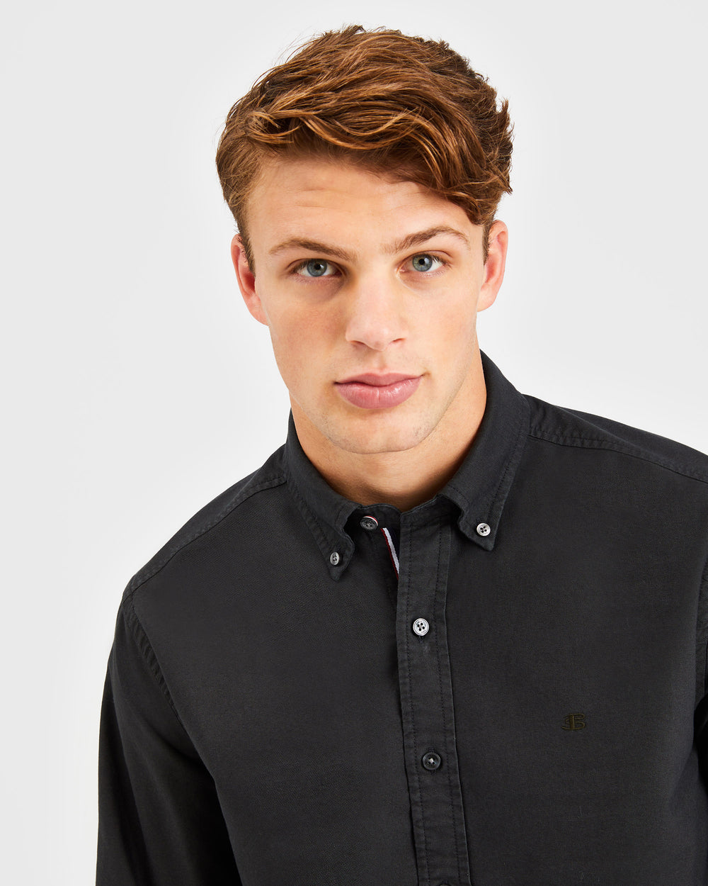 Ben Sherman Beatnik Oxford Garment Dye Shirts Black | UIEJV-2570