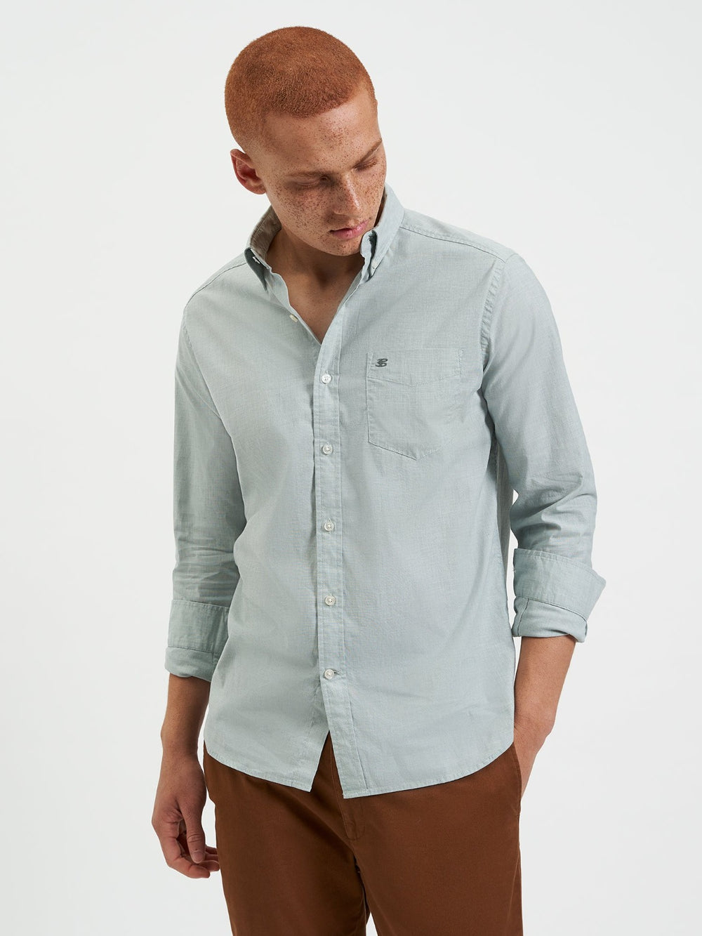 Ben Sherman Beatnik Wash Long-Sleeve Shirts Green | WIFSB-3086