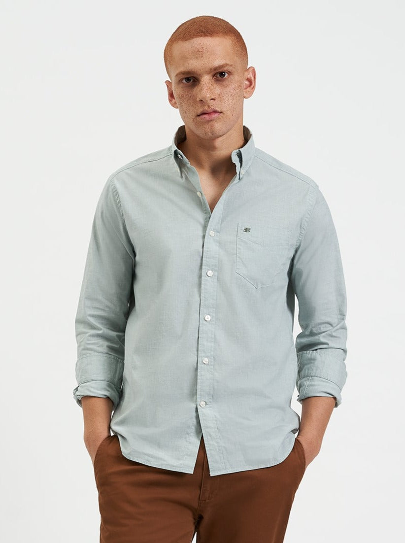 Ben Sherman Beatnik Wash Long-Sleeve Shirts Green | WIFSB-3086