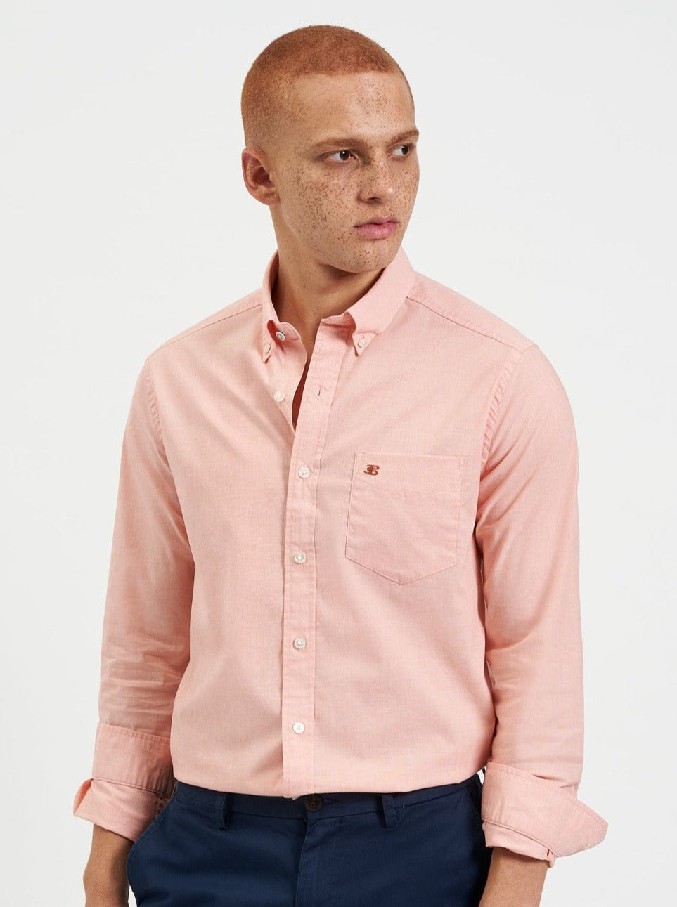 Ben Sherman Beatnik Wash Long-Sleeve Shirts Orange | QNWPJ-0589