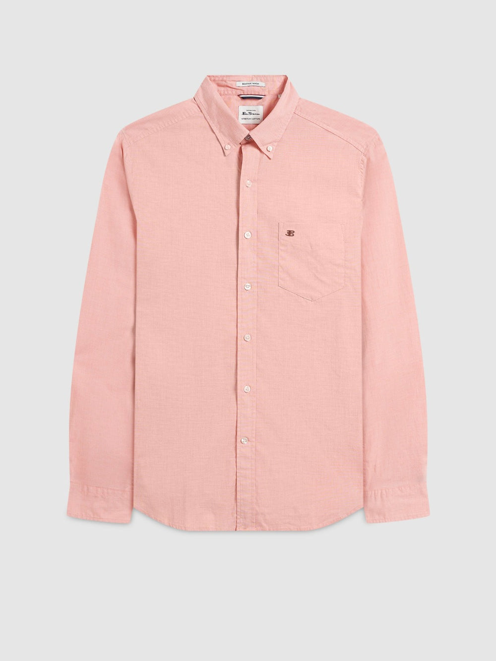 Ben Sherman Beatnik Wash Long-Sleeve Shirts Orange | QNWPJ-0589