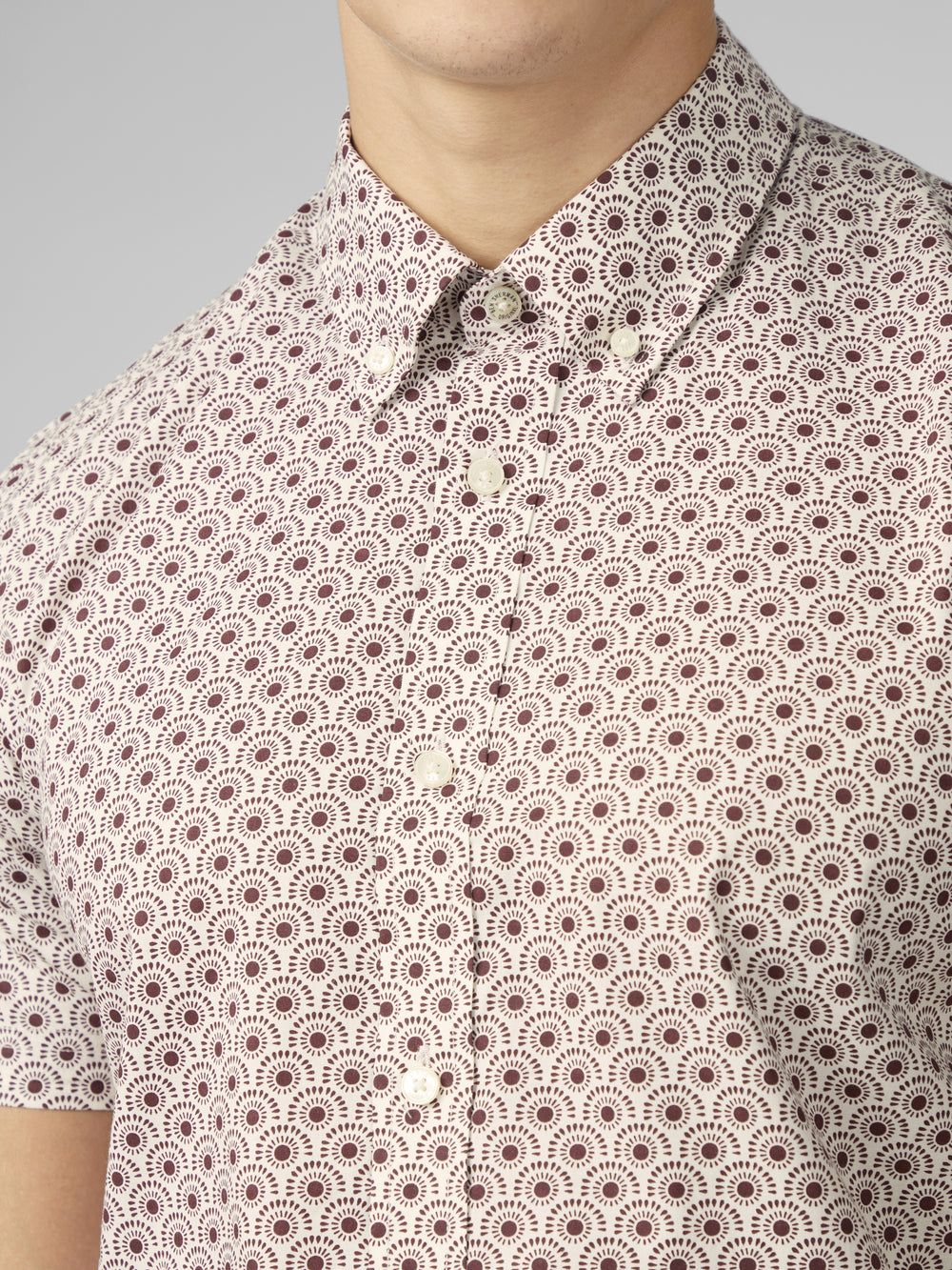 Ben Sherman Block Geo Shirts Dark Red | IYTOG-0267