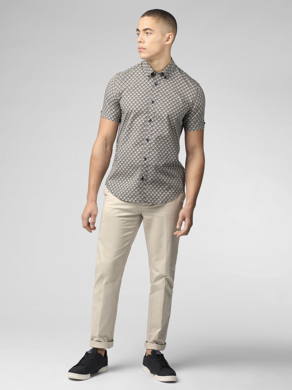 Ben Sherman Block Geo Shirts Grey | KPYRD-1679