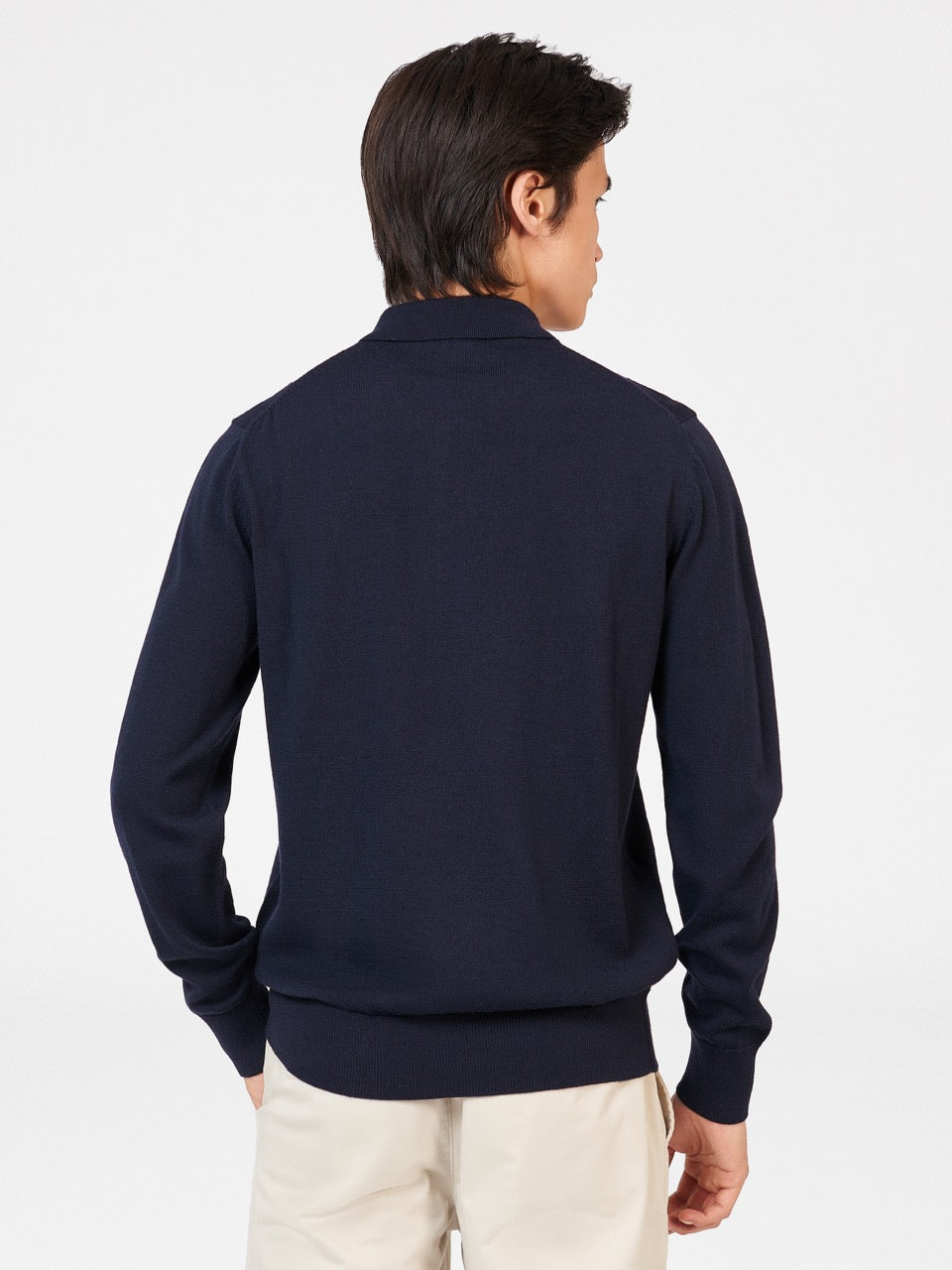 Ben Sherman Block Stripe Merino Polo Neck Sweaters Navy | QDBZU-1340