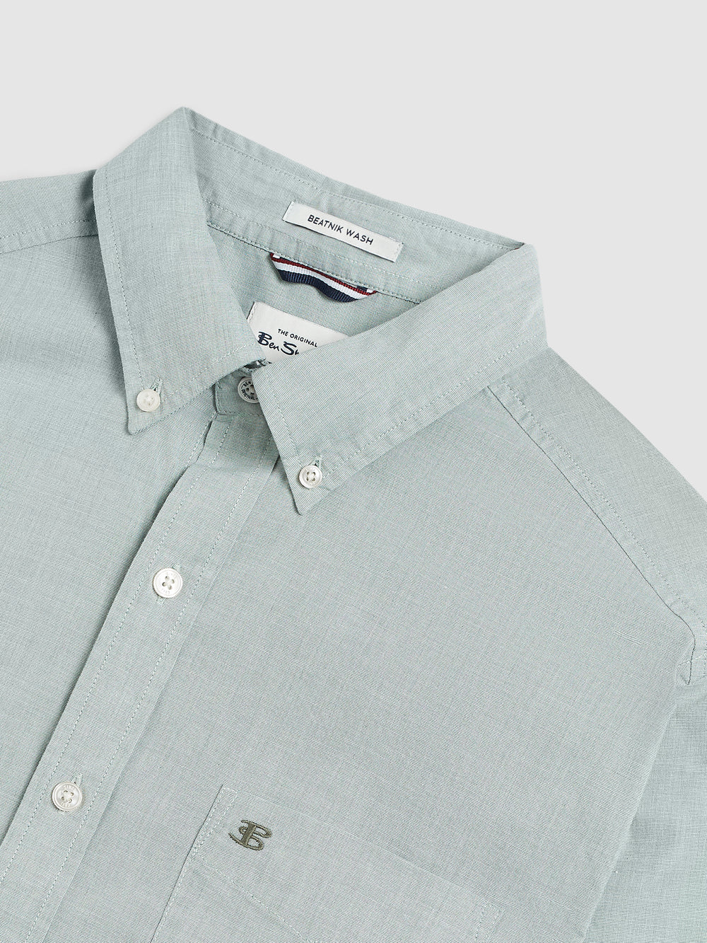 Ben Sherman Brighton Oxford Organic Green Shirts Green | JGBDF-5437