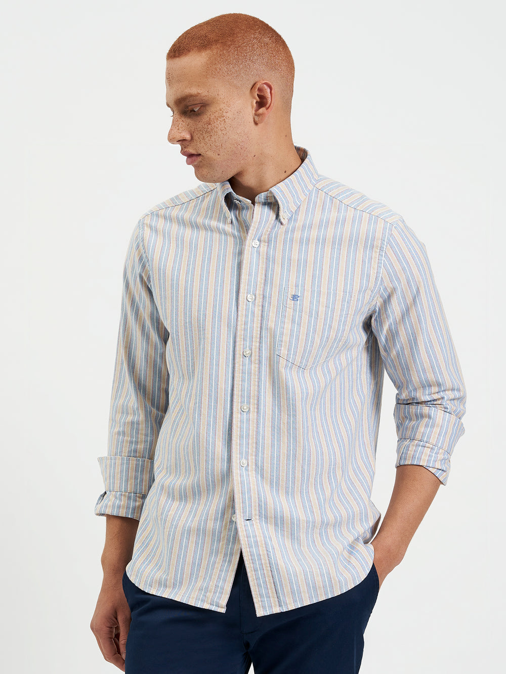 Ben Sherman Brighton Oxford Organic Shirts Blue Multicolor | GFAMY-4658