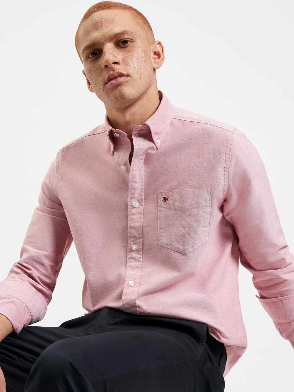 Ben Sherman Brighton Oxford Organic Shirts Light Red | DZFRL-5280